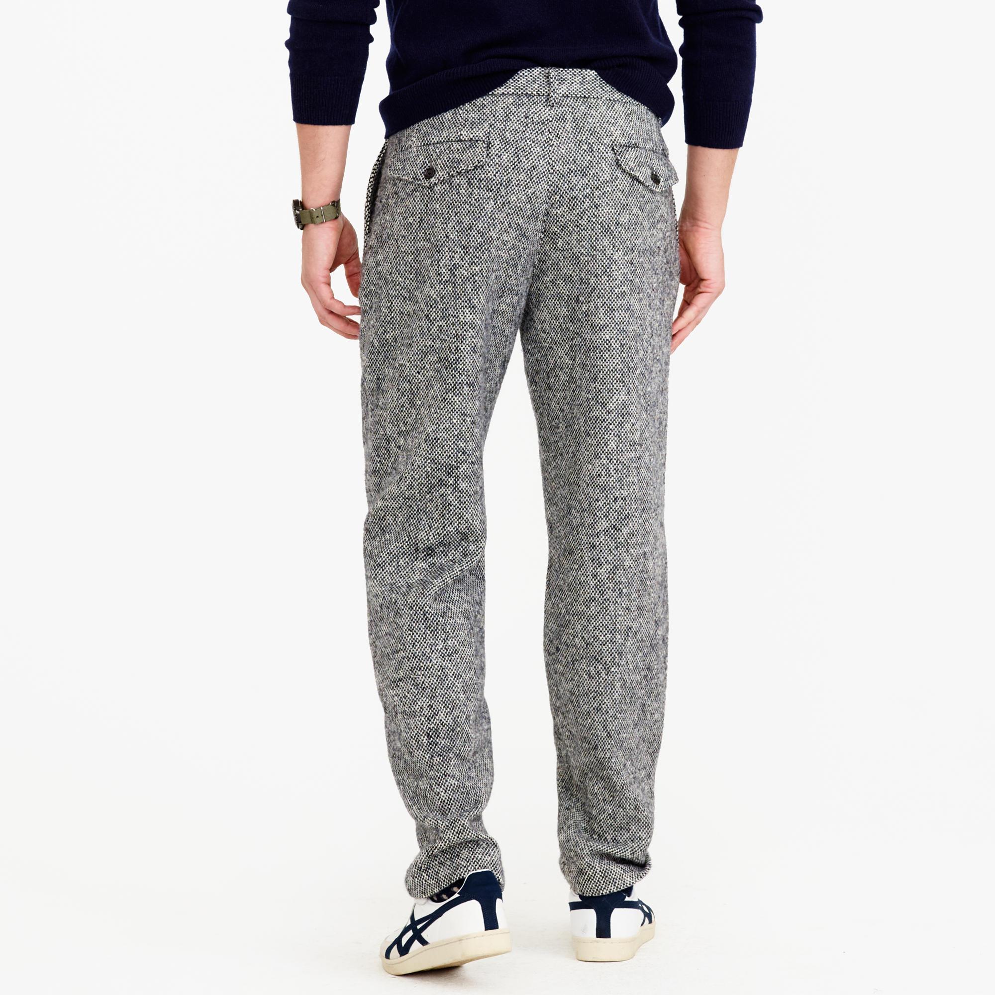 Lyst J.Crew Doublepleated Relaxedfit Pant In Irish Tweed in Black